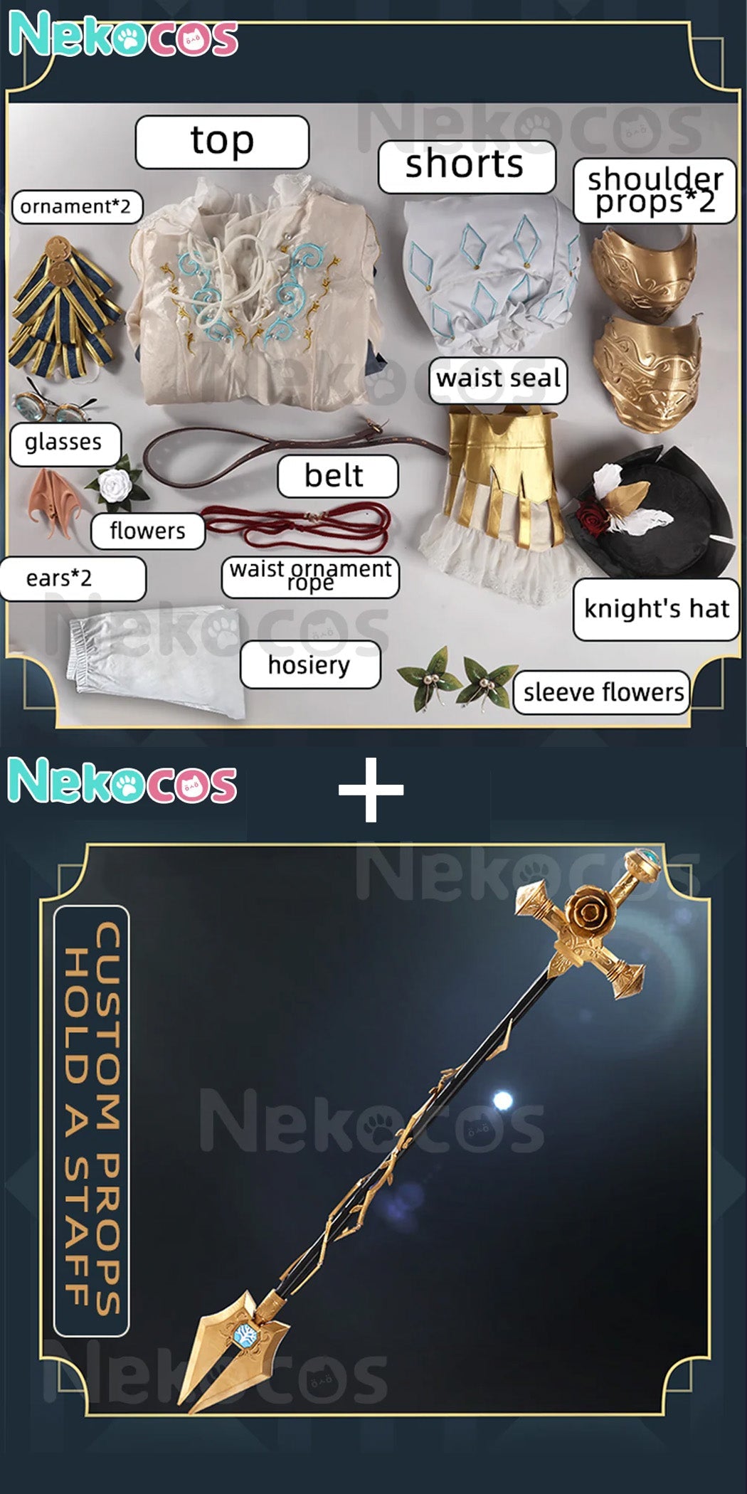 【Nekocos】Game Identity V Cosplay Grave Keeper Half-Elf Knight Cosplay Costume | Custom-TailorCostume,Game,Identity Ⅴ