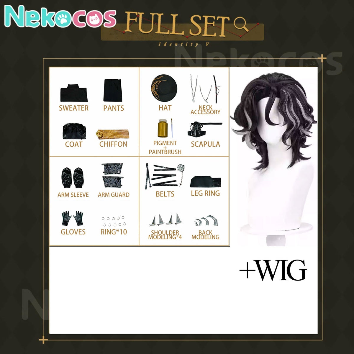 【Nekocos】Game Identity V Cosplay Gold Foil Cosplay Costume Premium Edition | Custom-Tailor