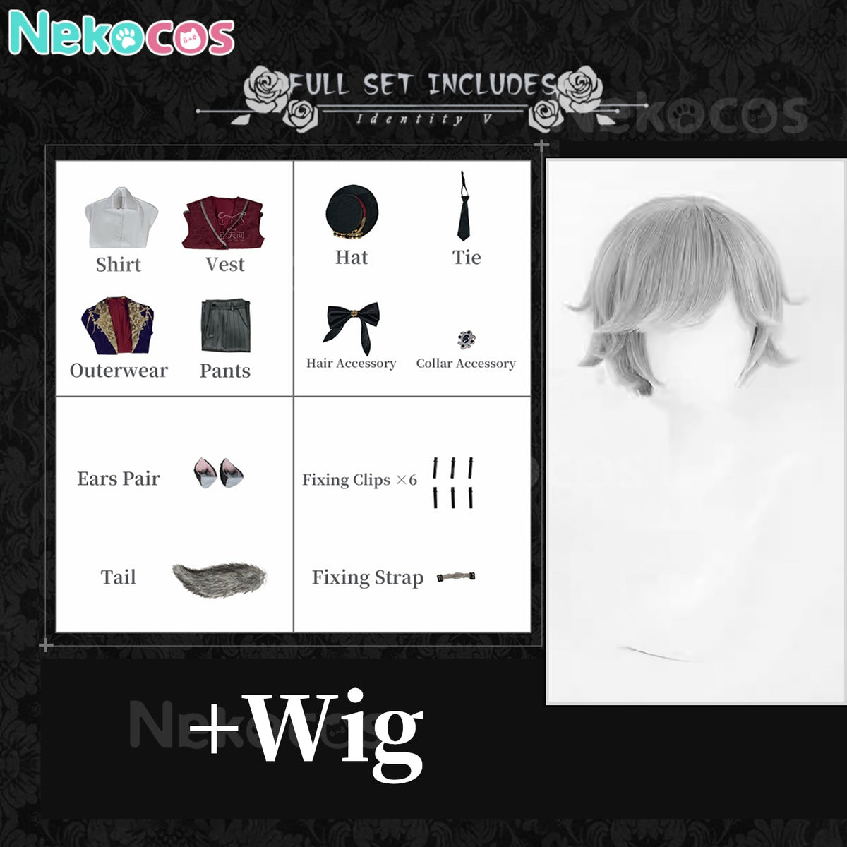 【Nekocos】Game Identity Ⅴ Cosplay Photographer Moonlight Gentleman Cosplay Costume Premium Edition | Custom-Tailor