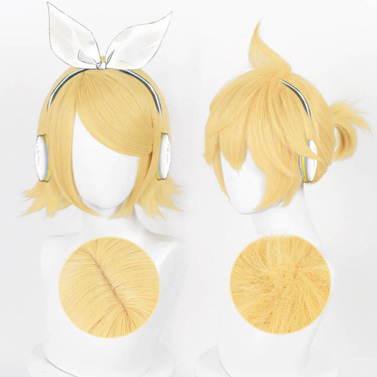 【Nekocos】Vocaloid Kagamine Rin & Len Cosplay Kagamine Rin_Len Cosplay Wig | In Stock