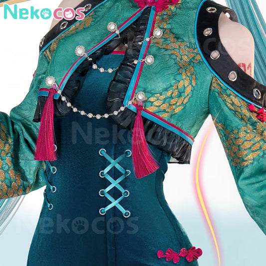 【Nekocos】Vocaloid Cosplay Miku Year Of The Snake Cheongsam Cosplay Costume Premium Edition | Custom-Tailor