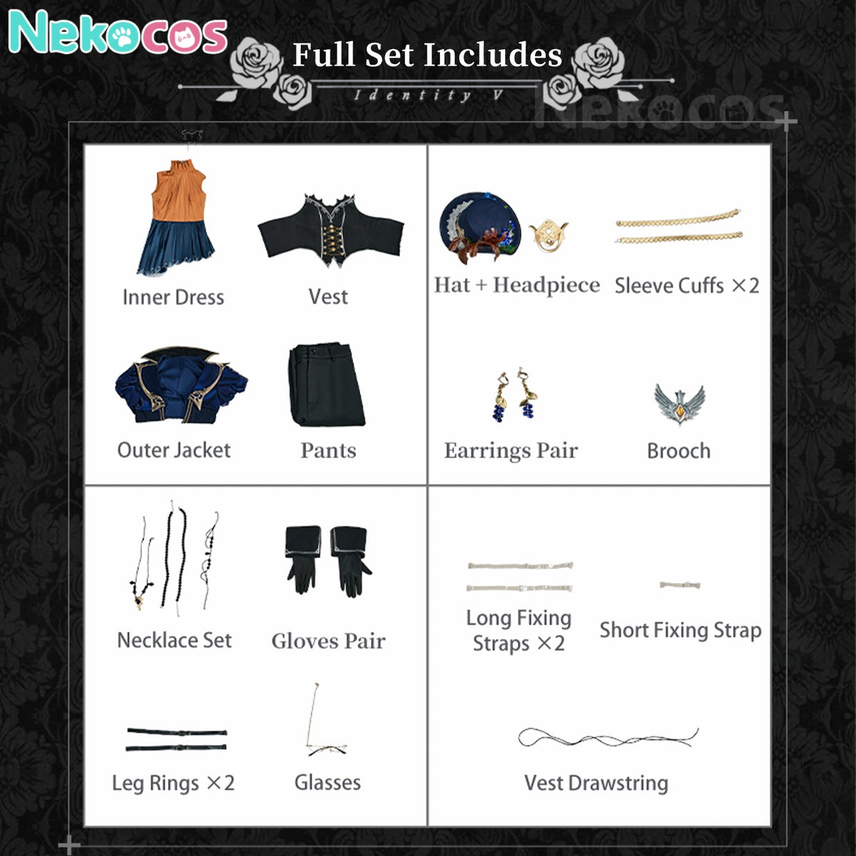 【Nekocos】Game Identity V Cosplay Lanternist Robin Cosplay Costume Premium Edition | Custom-Tailor