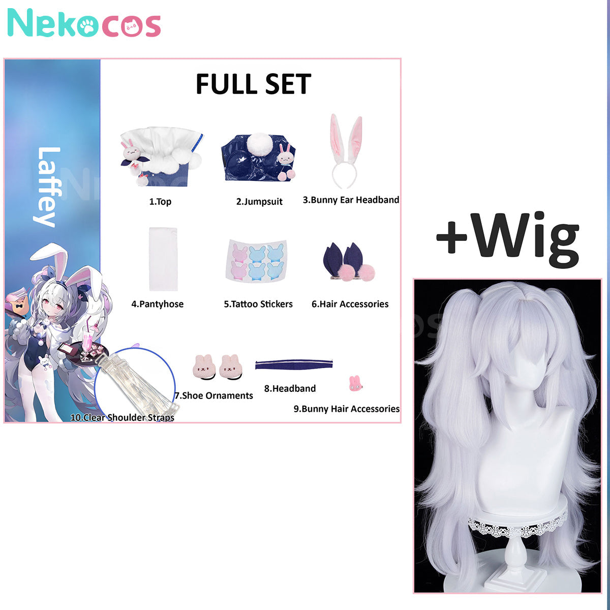 【Nekocos】Game Azur Lane Cosplay Laffey Bunny Suit Cosplay Costume | In Stock