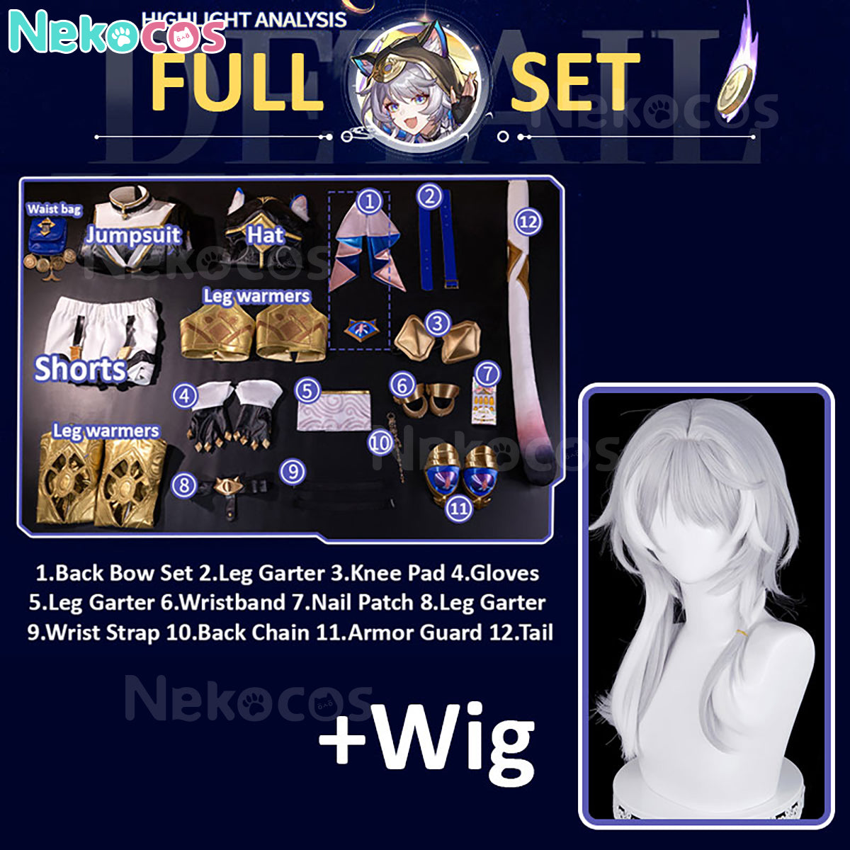 【Nekocos】Game Honkai: Star Rail Cosplay Amphoreus Cipher Cosplay Costume Premium Edition | Custom-Tailor