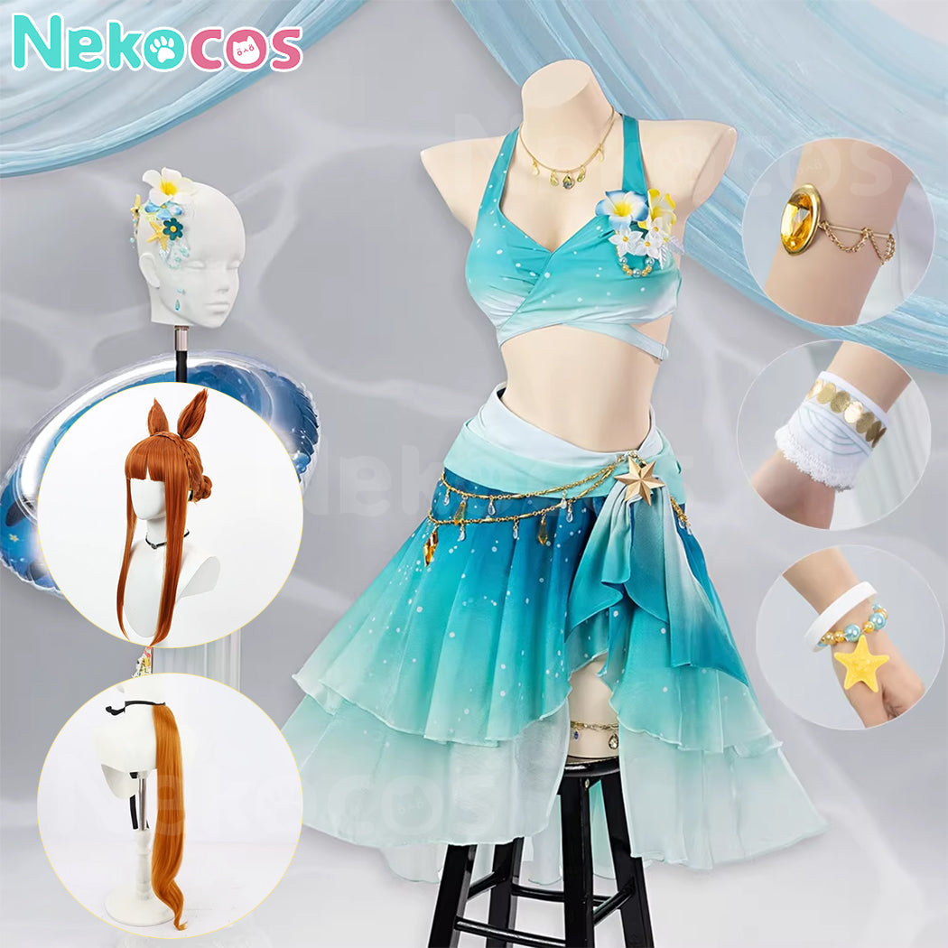 【Nekocos】Game Uma Musume Pretty Derby Cosplay Silence Suzuka Swimsuit Cosplay Costume | Custom-Tailor