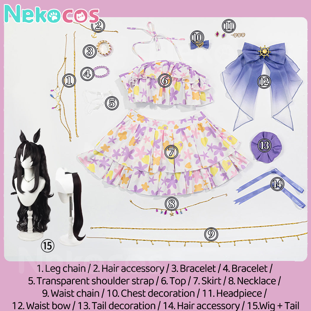 【Nekocos】Game Uma Musume Pretty Derby Cosplay Vivlos Swimsuit Cosplay Costume | Custom-Tailor