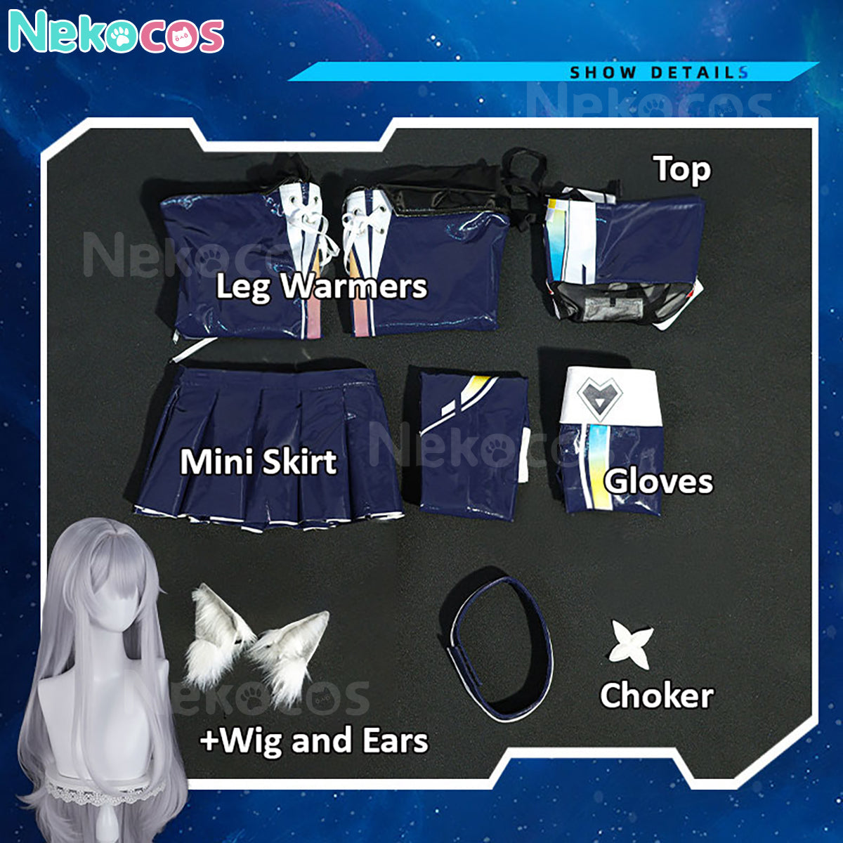 【Nekocos】Game Azur Lane Cosplay Shinano Moonlit Chrome Cosplay Costume | In Stock