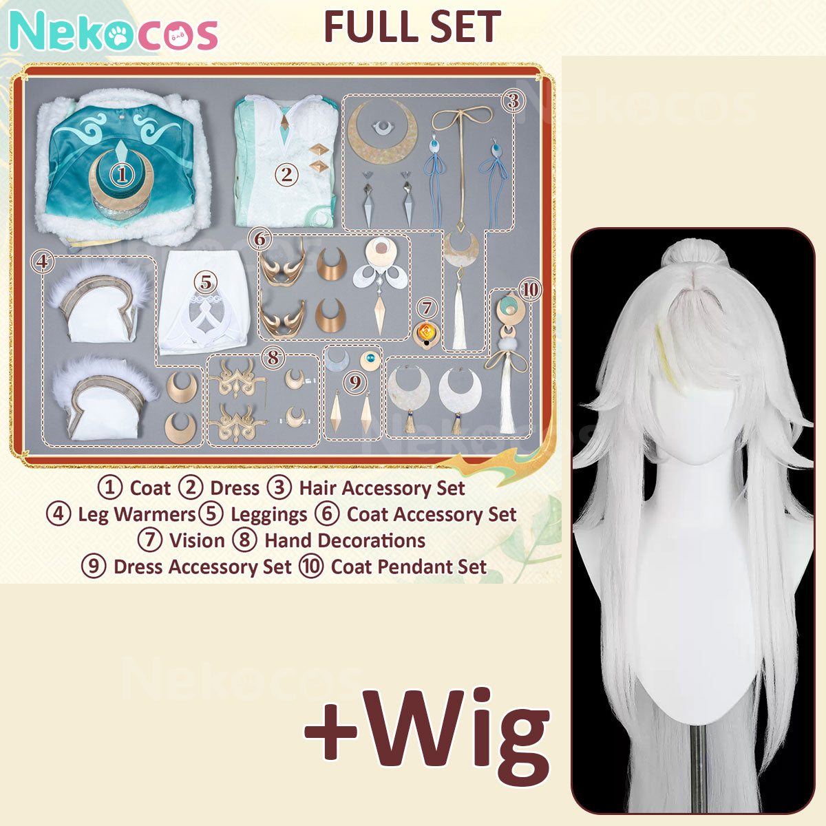 Genshin Impact Zibai Cosplay Costume - Premium Edition AvailableCostume,Game,Genshin Impact