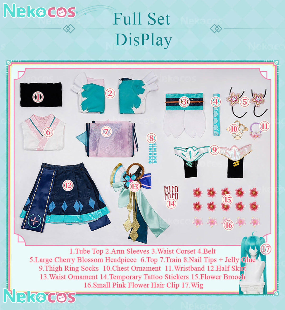【Nekocos】Vocaloid Hatsune Miku Collaboration Onmyoji Cosplay Costume | In Stock