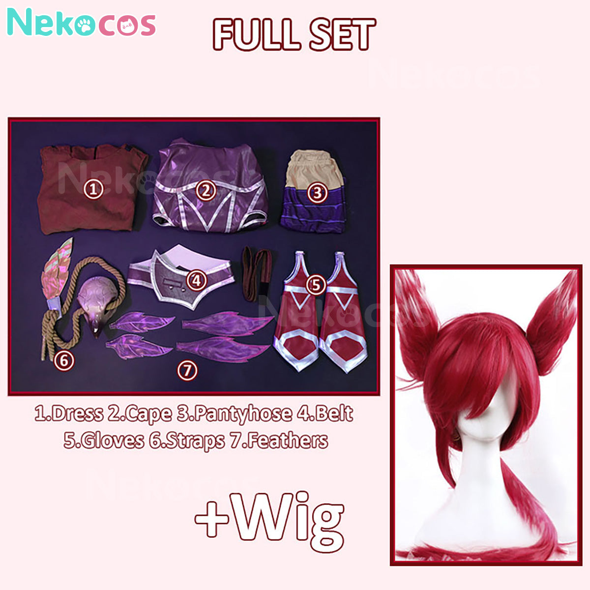 【Nekocos】Game League of Legends Cosplay Xayah Cosplay Costume | In Stock