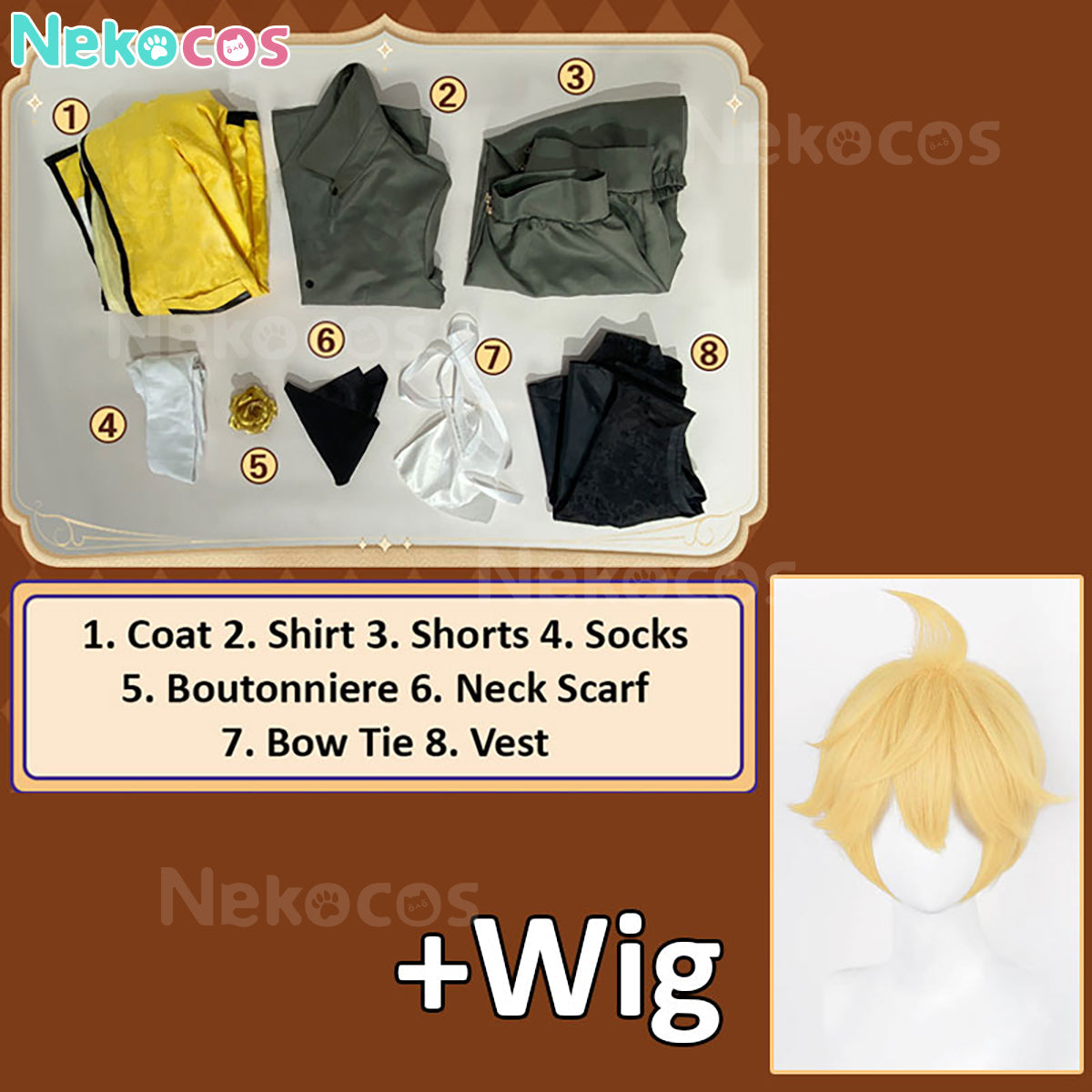 【Nekocos】Vocaloid Len Kagamine Servant of Evil Cosplay Costume Allen Avadonia | In Stock