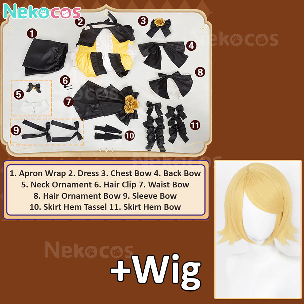【Nekocos】Vocaloid Kagamine Rin Cosplay Costume The Daughter of Evil Princess Riliane Dress | In Stock