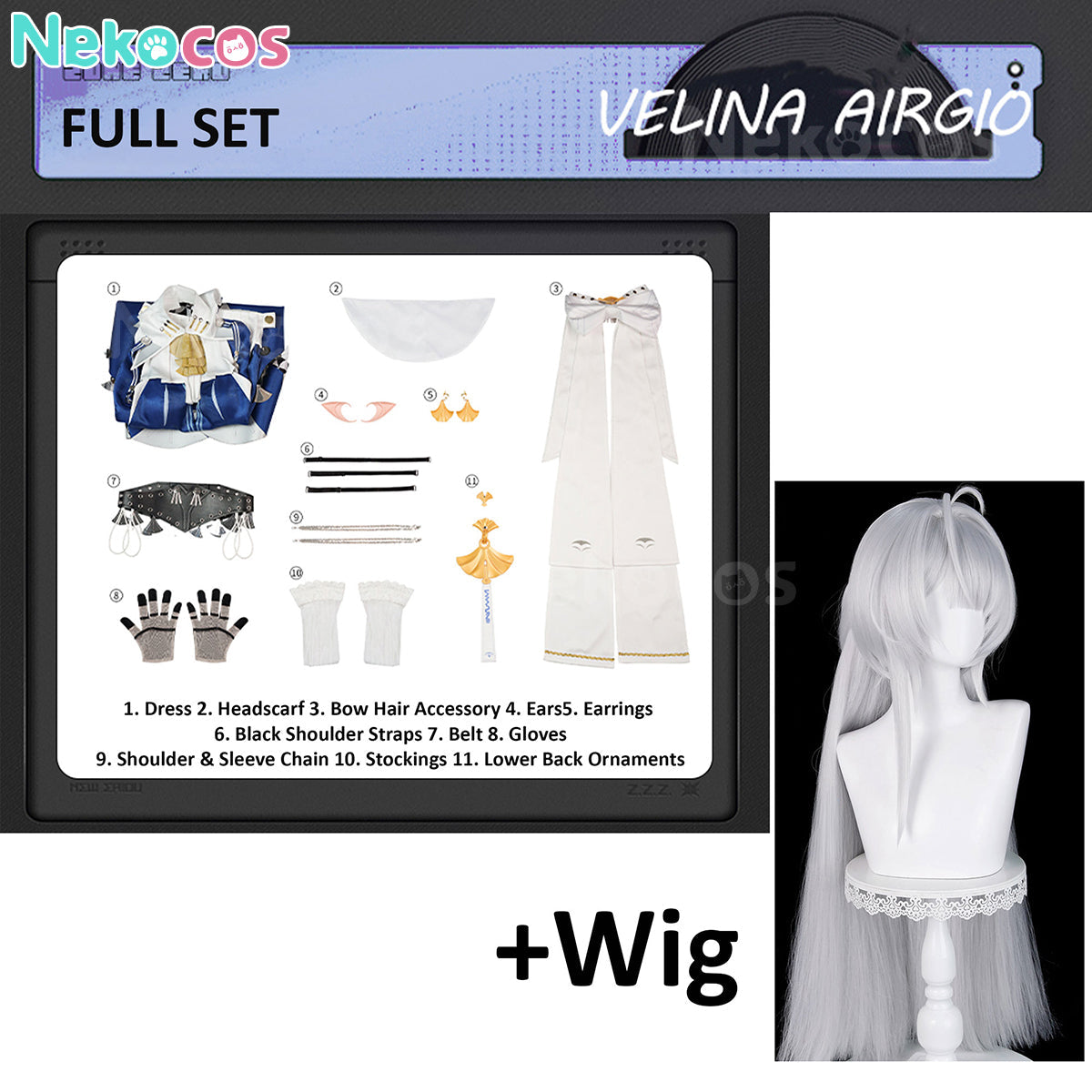 Zenless Zone Zero Velina Airgid Cosplay Costume - Custom TailoredCostume,Game,Zenless Zone Zero