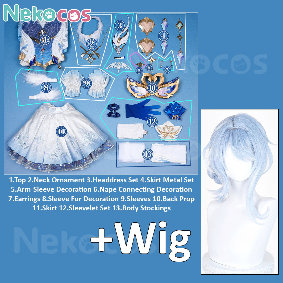 Genshin Impact Odette Cosplay Costume - Premium EditionCostume,Game,Genshin Impact