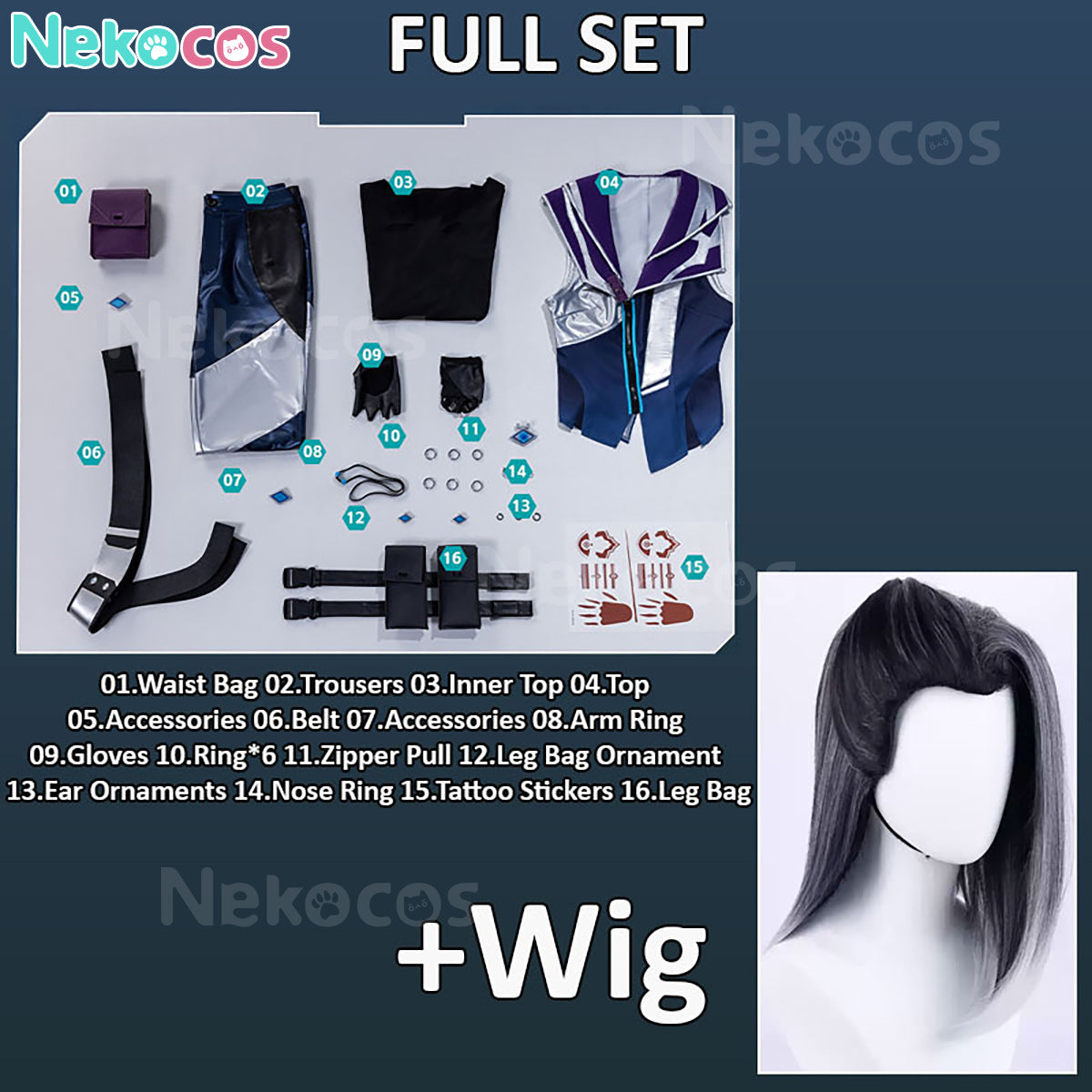 【Nekocos】Game Valorant Cosplay Fade Cosplay Costume | In Stock