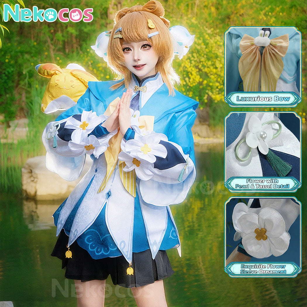 【Nekocos】Game Genshin Impact Cosplay Yaoyao Rainlit Bamboo Reverie Cosplay Costume | In Stock