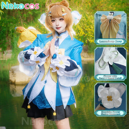 【Nekocos】Game Genshin Impact Cosplay Yaoyao Rainlit Bamboo Reverie Cosplay Costume | In Stock