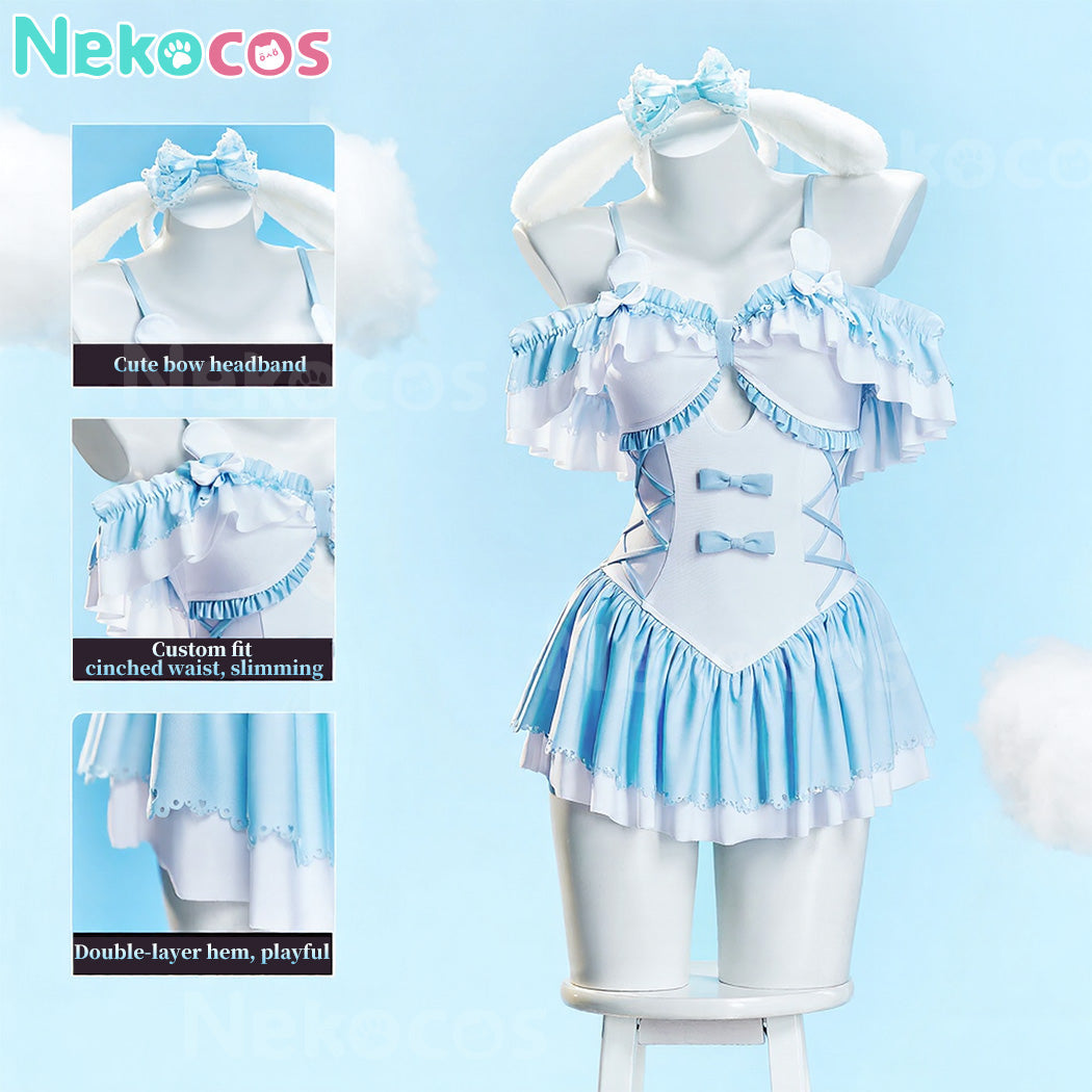 【Nekocos】Sweet Conservative Girls One-Piece Spa Swimsuit with Chest Pads | Custom-Tailor