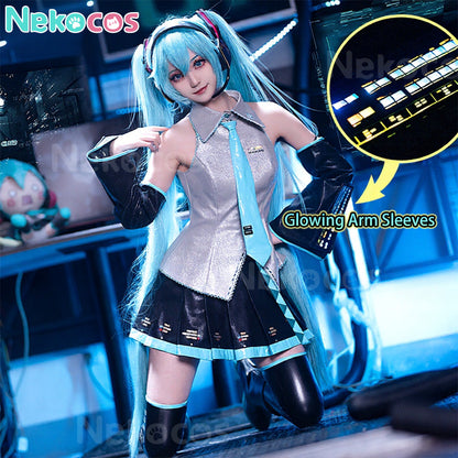 【Nekocos】Vocaloid Hatsune Miku Cosplay Snow Hatsune Cosplay Costume Premium Edition | In Stock