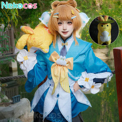 【Nekocos】Game Genshin Impact Cosplay Yaoyao Rainlit Bamboo Reverie Cosplay Costume | In Stock