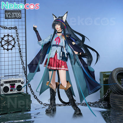 【Nekocos】Game Arknights Cosplay Blaze Explosive Blue Flame Cosplay Costume Premium Edition | Custom-Tailor