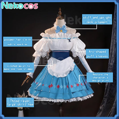 【Nekocos】Game Arknights Cosplay Eyjafjalla the Hvít Aska Cosplay Costume | In Stock