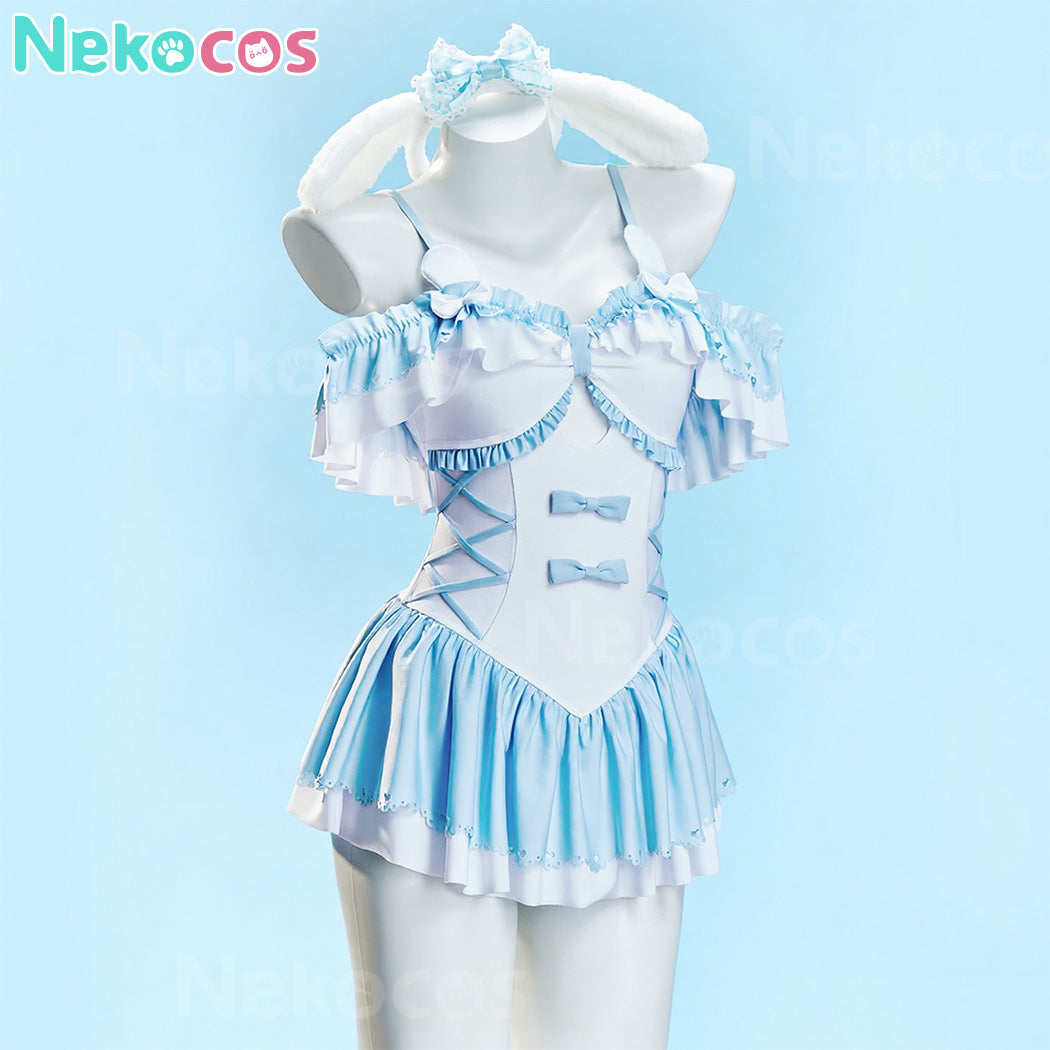 【Nekocos】Sweet Conservative Girls One-Piece Spa Swimsuit with Chest Pads | Custom-Tailor