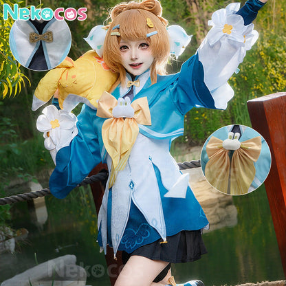 【Nekocos】Game Genshin Impact Cosplay Yaoyao Rainlit Bamboo Reverie Cosplay Costume | In Stock
