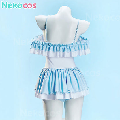 【Nekocos】Sweet Conservative Girls One-Piece Spa Swimsuit with Chest Pads | Custom-Tailor