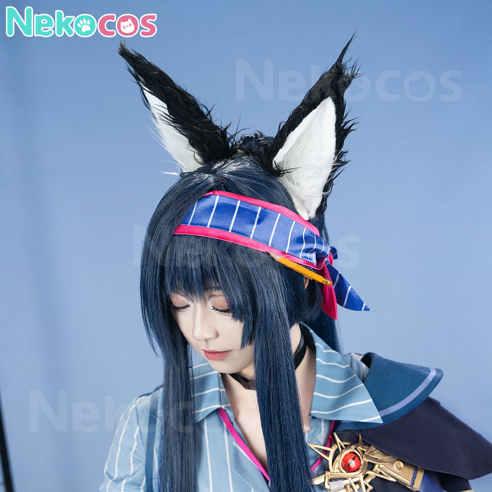【Nekocos】Game Arknights Cosplay Blaze Explosive Blue Flame Cosplay Costume Premium Edition | Custom-Tailor