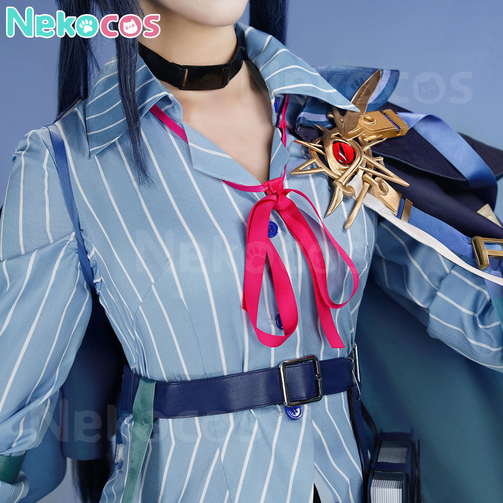 【Nekocos】Game Arknights Cosplay Blaze Explosive Blue Flame Cosplay Costume Premium Edition | Custom-Tailor