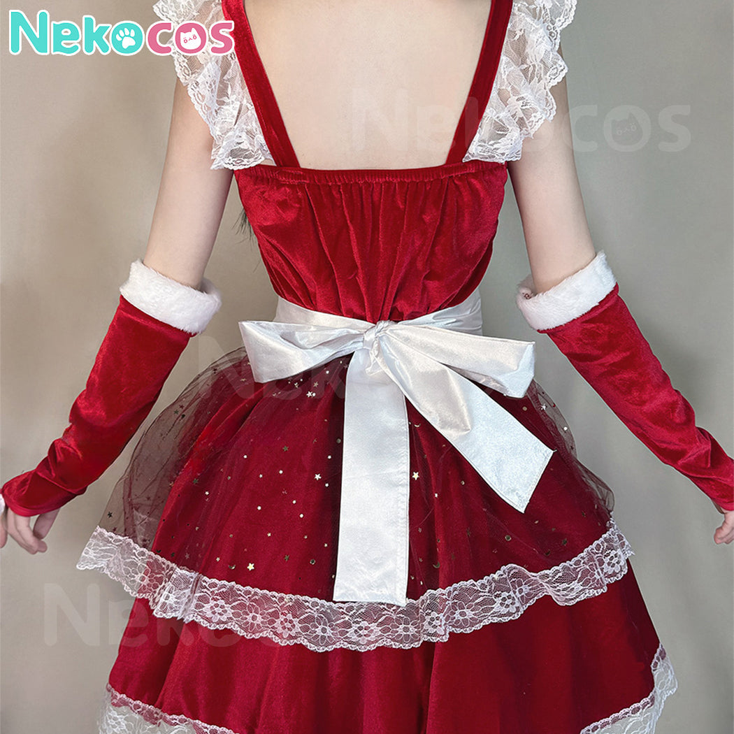 【Nekocos】Christmas Costume Women'S Cosplay  Maid Outfit Suspender Dress | In Stock