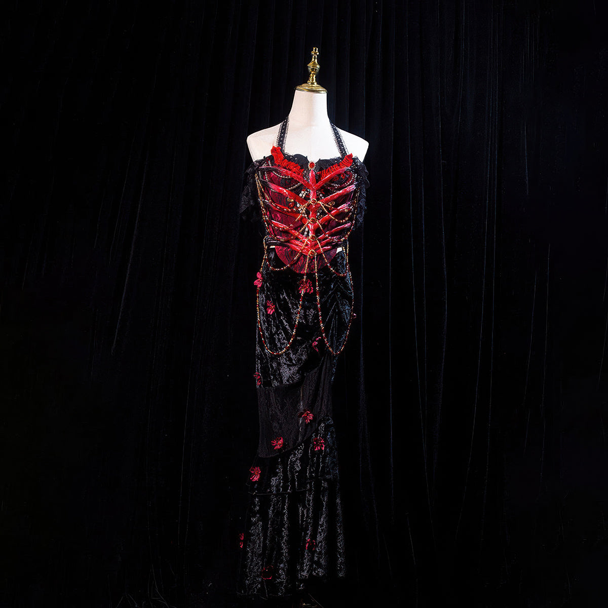 Skeleton Witch Halloween Cosplay Costume | Gothic Sorceress OutfitCostume,Halloween Costume