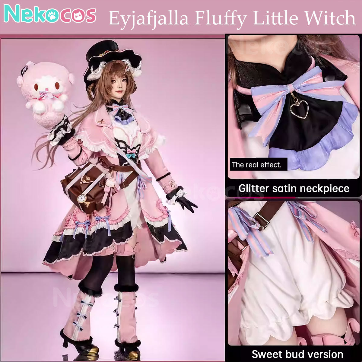 【Nekocos】Game Arknights Cosplay Eyjafjalla Fluffy Little Witch Cosplay Costume Premium Edition | Custom-Tailor