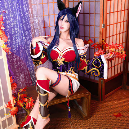 【Nekocos】Game League of Legends Cosplay Ahri The Nine Tailed Fox Cosplay Costume | Custom-Tailor