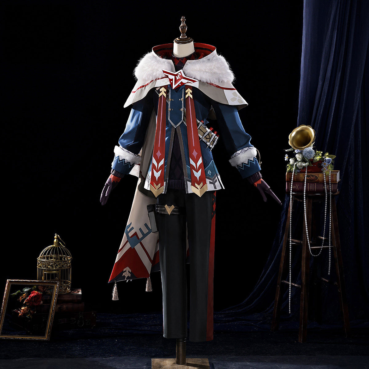【Nekocos】Game Genshin Impact Cosplay Alyosha Cosplay Costume Premium Edition | Custom-Tailor displayed on a mannequin.