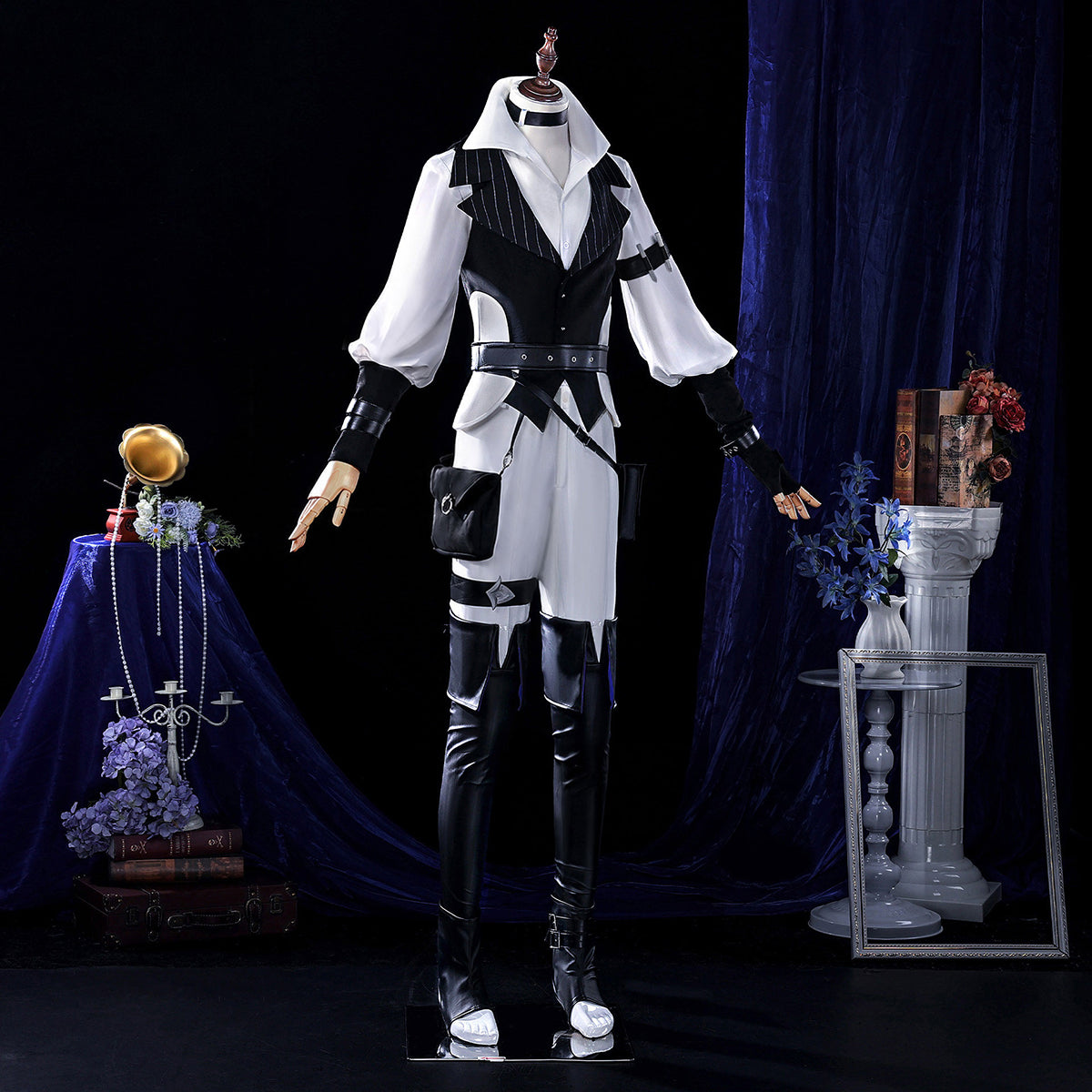 【Nekocos】Game Genshin Impact Cosplay Lohen Cosplay Costume | Custom-Tailor displayed on a mannequin.