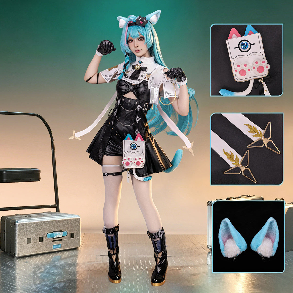 【Nekocos】Game Neverness to Everness Cosplay Elite Operative Mint Cosplay Costume | In Stock featuring accessories and details.