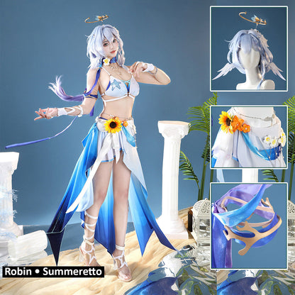 Nekocos Game Honkai: Star Rail Cosplay Robin Summeretto Cosplay Costume | Custom-Tailor model in full costume display.