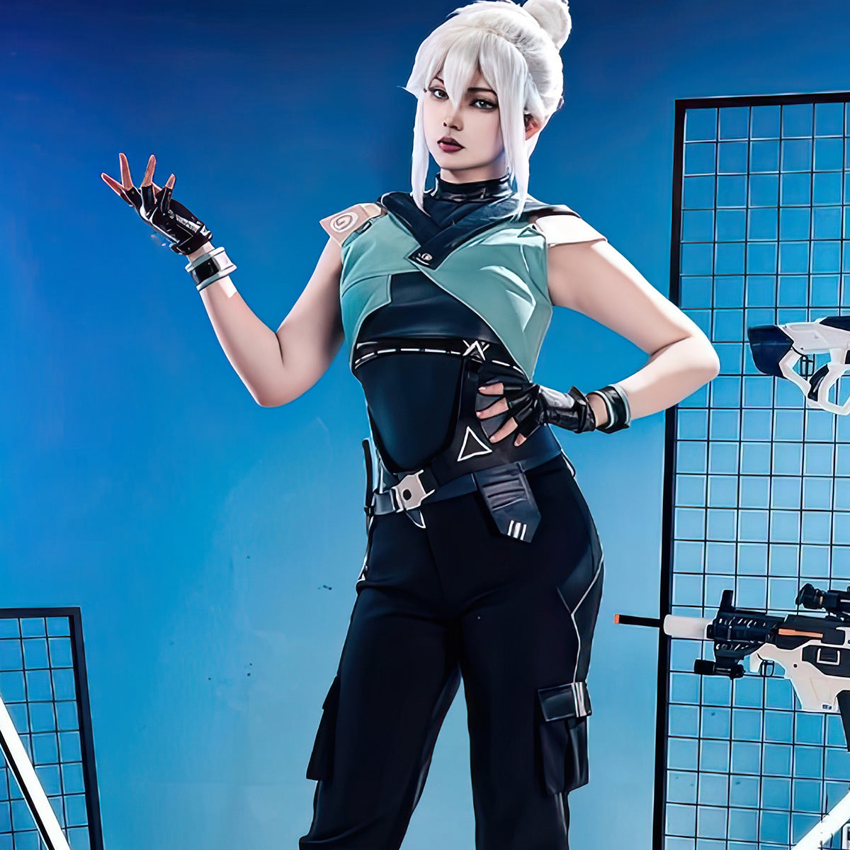 【Nekocos】Game Valorant Cosplay Jett Cosplay Costume | In Stock