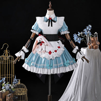 【Nekocos】Game Genshin Impact Cosplay Miliastra Wonderland Alice Maid Cosplay Costume | In Stock