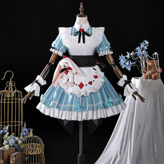 【Nekocos】Game Genshin Impact Cosplay Miliastra Wonderland Alice Maid Cosplay Costume | In Stock