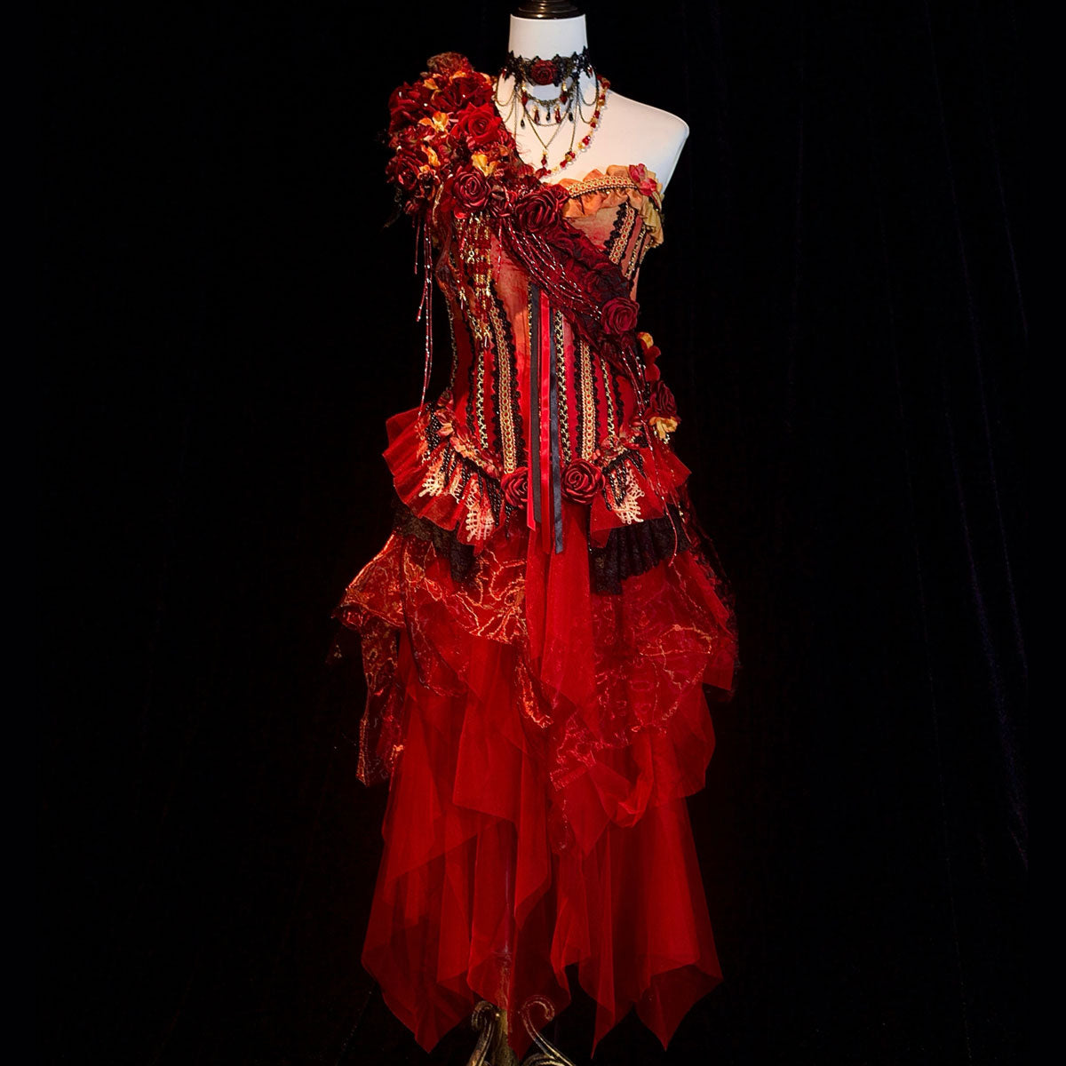 Vampire Dark Rose Dress Costume - Original Flames StyleCostume,Halloween Costume