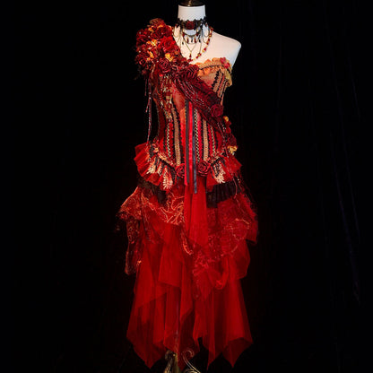Vampire Dark Rose Dress Costume - Original Flames StyleCostume,Halloween Costume