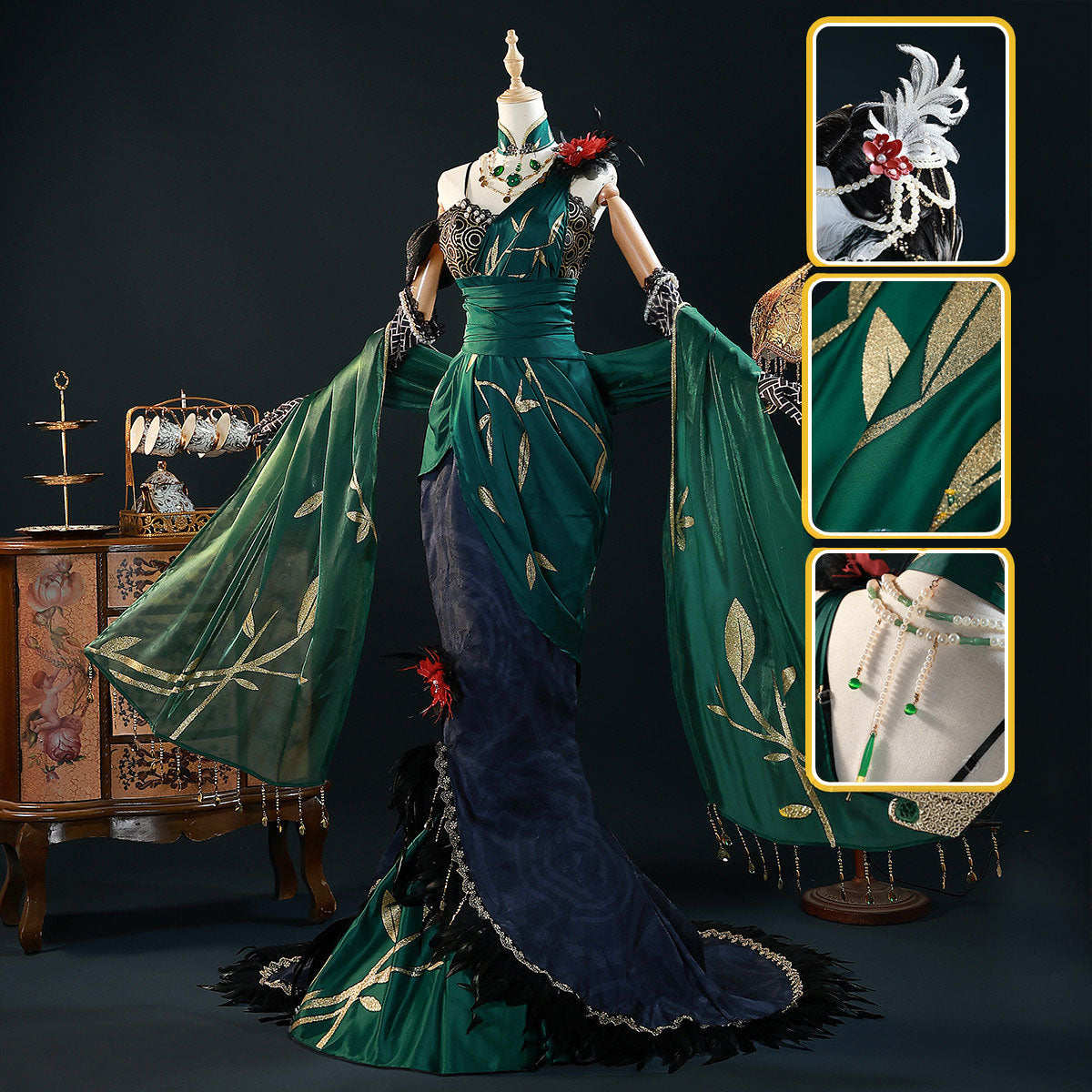 【Nekocos】Game Identity V Cosplay Geisha Resilience of Bamboo Cosplay Costume | In Stock
