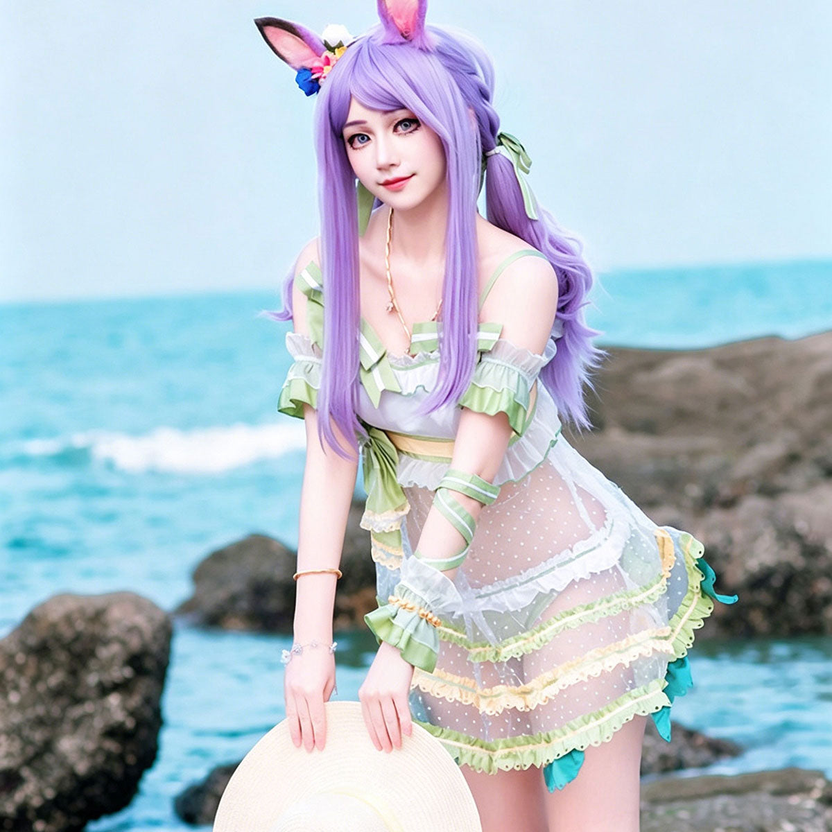 【Nekocos】Game Uma Musume Pretty Derby Cosplay Mejiro McQueen Summer Cosplay Costume | Custom-Tailor