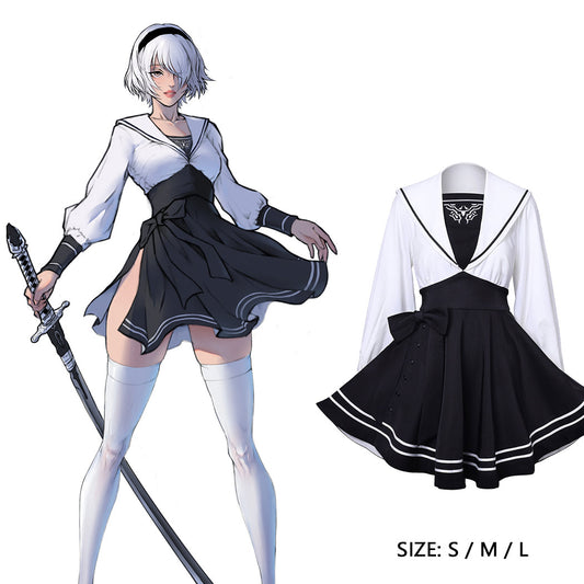 【Nekocos】Game Cosplay YoRHa No. 2 Type B Sailor Uniform Cosplay Costume | In Stock