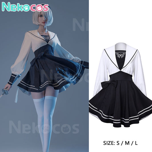 【Nekocos】Game Cosplay YoRHa No. 2 Type B Sailor Uniform Cosplay Costume | In Stock