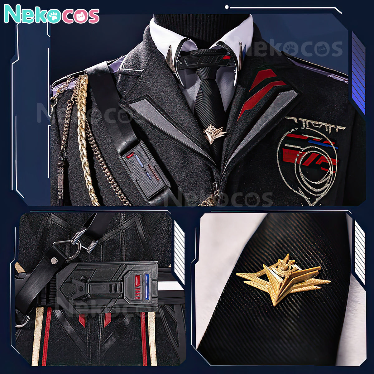 【Nekocos】Game Love and Deepspace Cosplay Caleb Farspace Colonel Cosplay Costume Premium Edition | In Stock