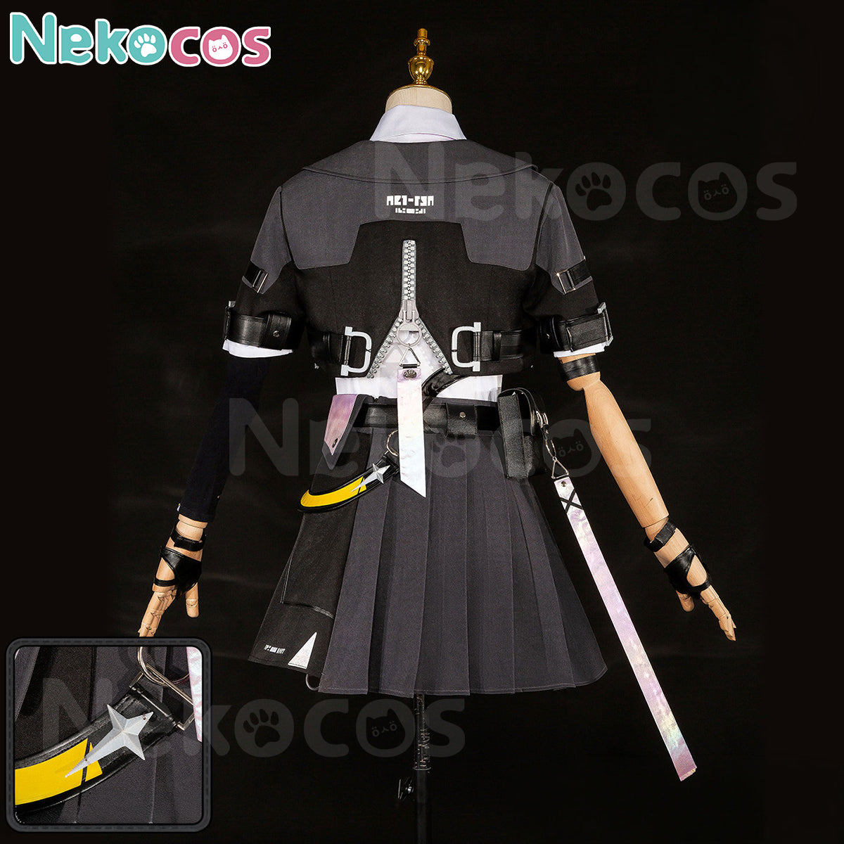 【Nekocos】Game Neverness to Everness Cosplay Esper Zero Cosplay Costume | In Stock - Back view with detailed accessories.